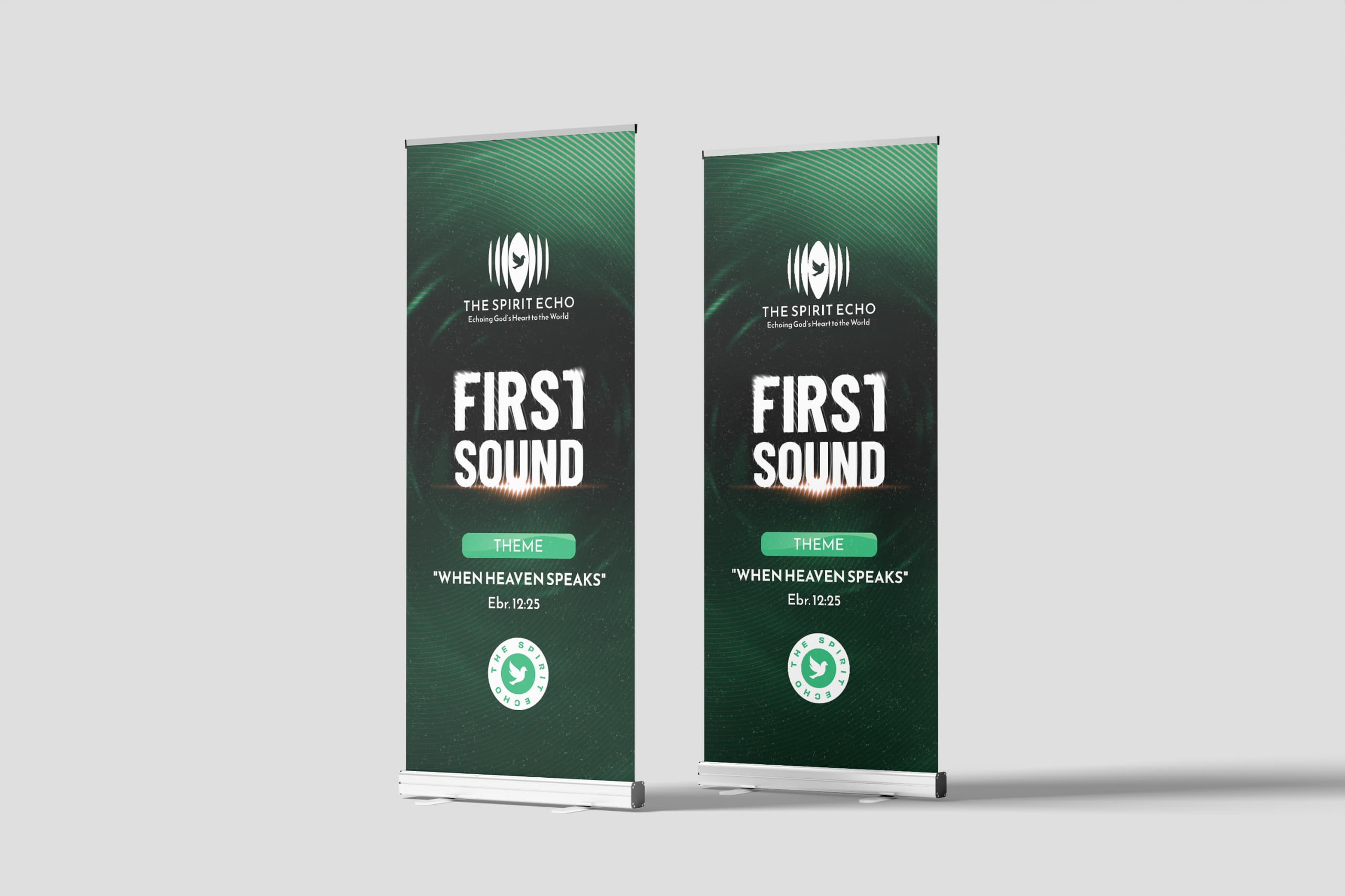 First Sound roll-up banner design
