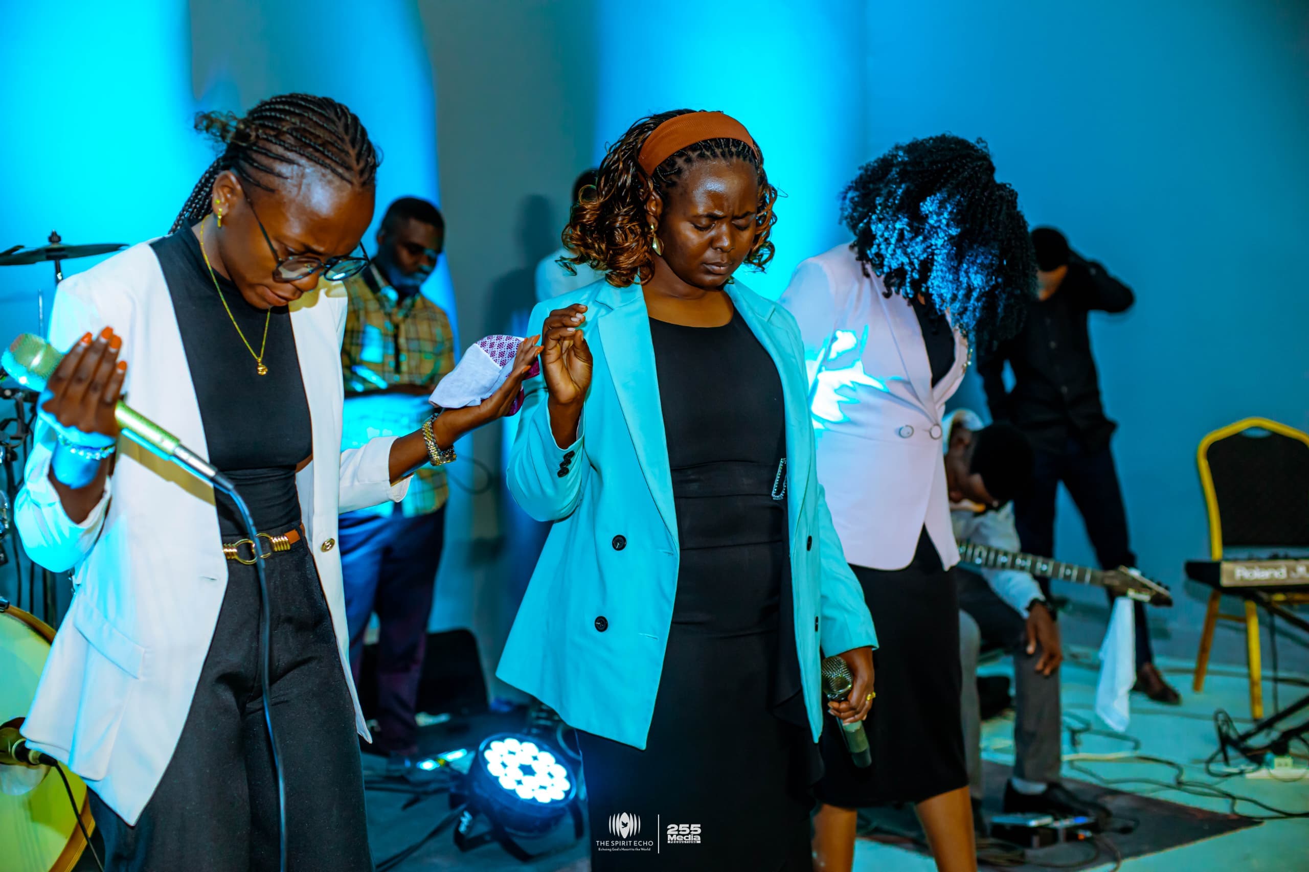 Vocalists ministering in worship