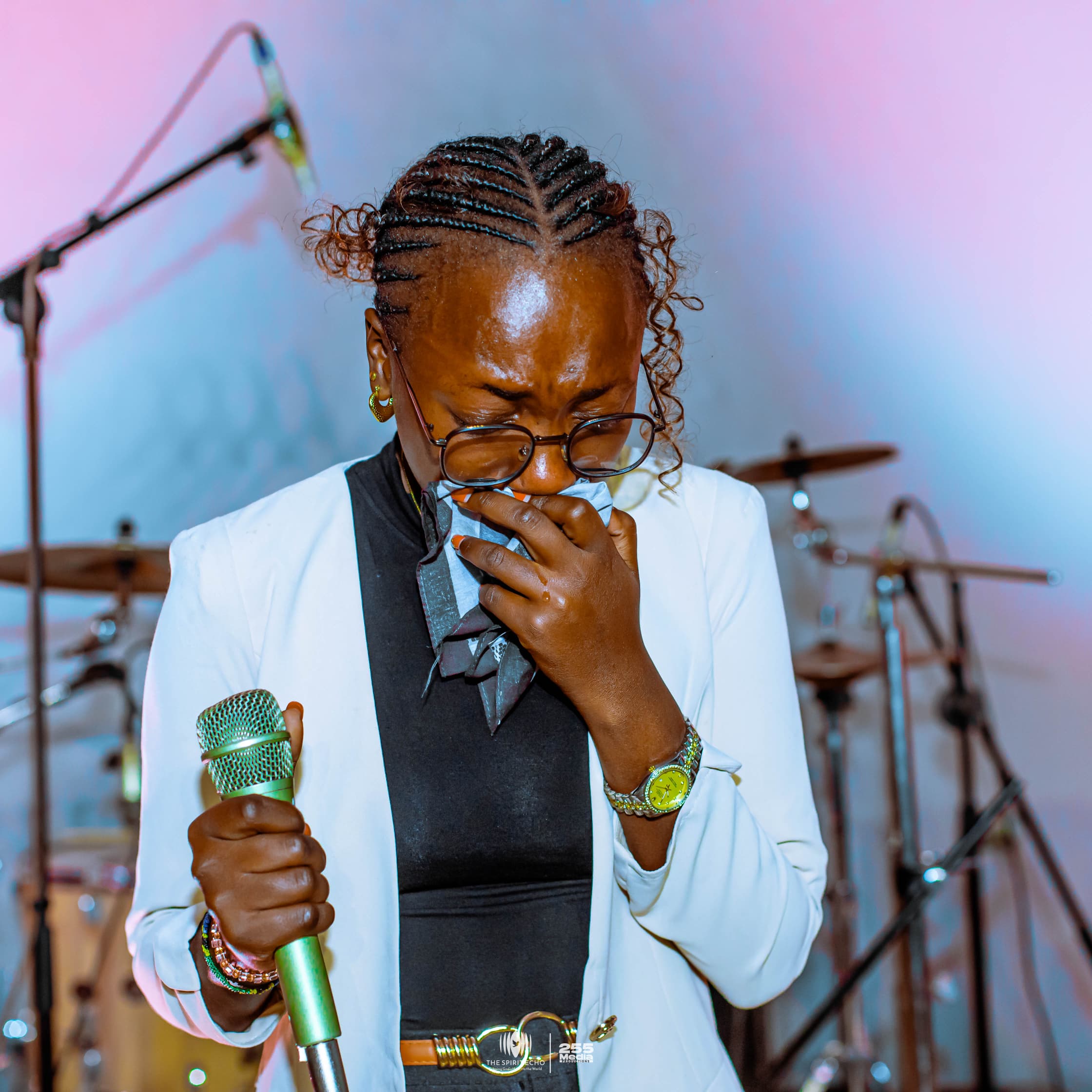 A moment of deep worship on stage